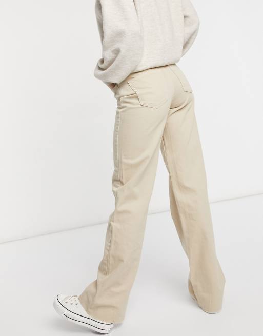 Stradivarius Tall - Dad jeans in jaren 90 stijl in zandkleur, 2 van 4