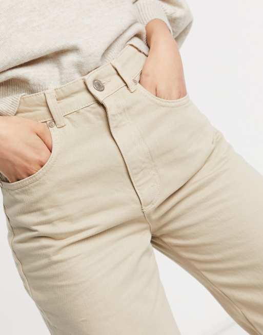 Stradivarius Tall - Dad jeans in jaren 90 stijl in zandkleur, 3 van 4