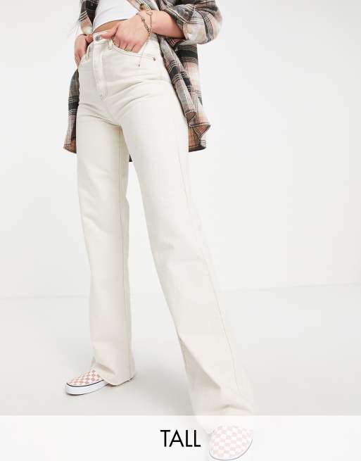 Stradivarius Tall – Jeansy typu dad w stylu lat 90. w kolorze ecru