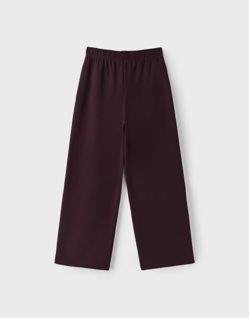 Stradivarius Tall Jogger-Hose mit weitem Bein in Dunkelviolett, 7 von 7