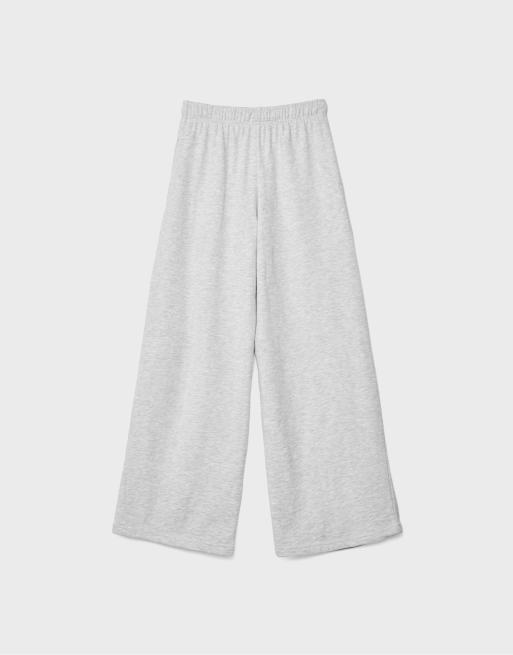 Stradivarius Tall Jogger-Hose mit weitem Bein in Grau meliert, 7 von 7