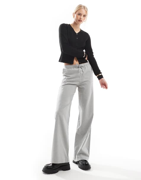 Stradivarius Tall - Lysegrå pull on-bukser - view 1