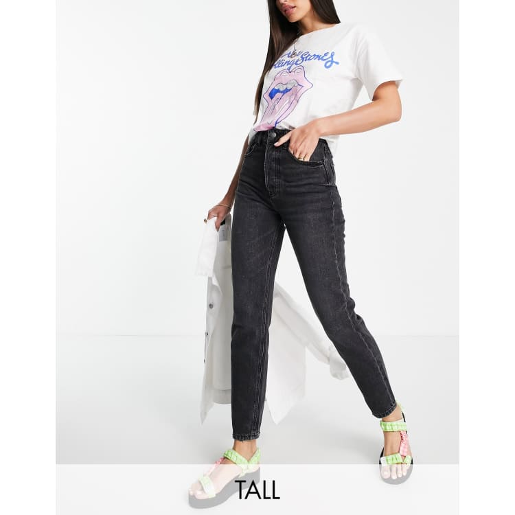 Tall mom jeans black deals