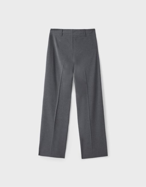 Stradivarius Tall pantalon habillé droit slim fit en gris foncé, 7 de 7