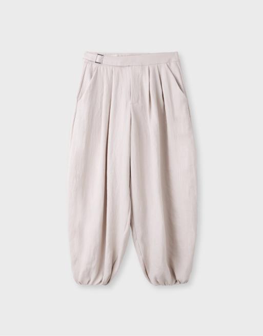 Stradivarius Tall pantalon sarouel avec boucle en écru, 6 de 7