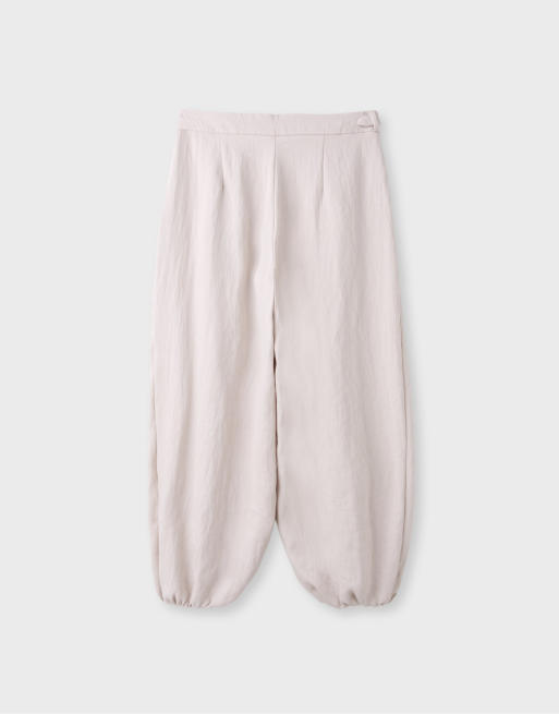 Stradivarius Tall pantalon sarouel avec boucle en écru, 7 de 7
