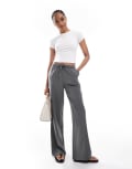 [Stradivarius] Stradivarius Tall pull on pants in grey pinstripe S GREY