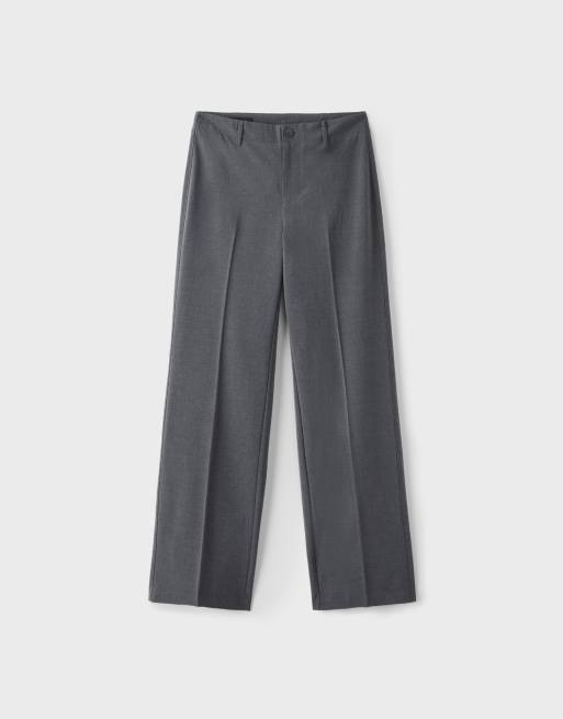 Stradivarius Tall schmale gerade Hose in Dunkelgrau, 6 von 7