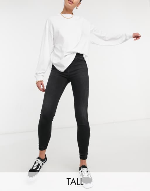 Stradivarius Tall skinny jeans in black | ASOS