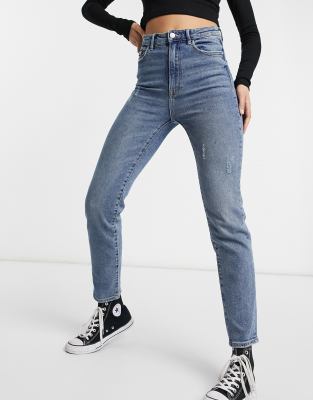 asos stradivarius slim fit mom jeans