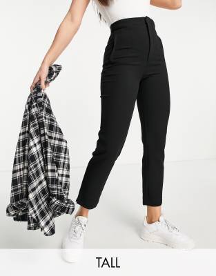 Stradivarius Petite Slim Tailored Pants In Black
