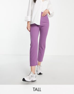 Stradivarius Petite tailored wide leg pants in gray