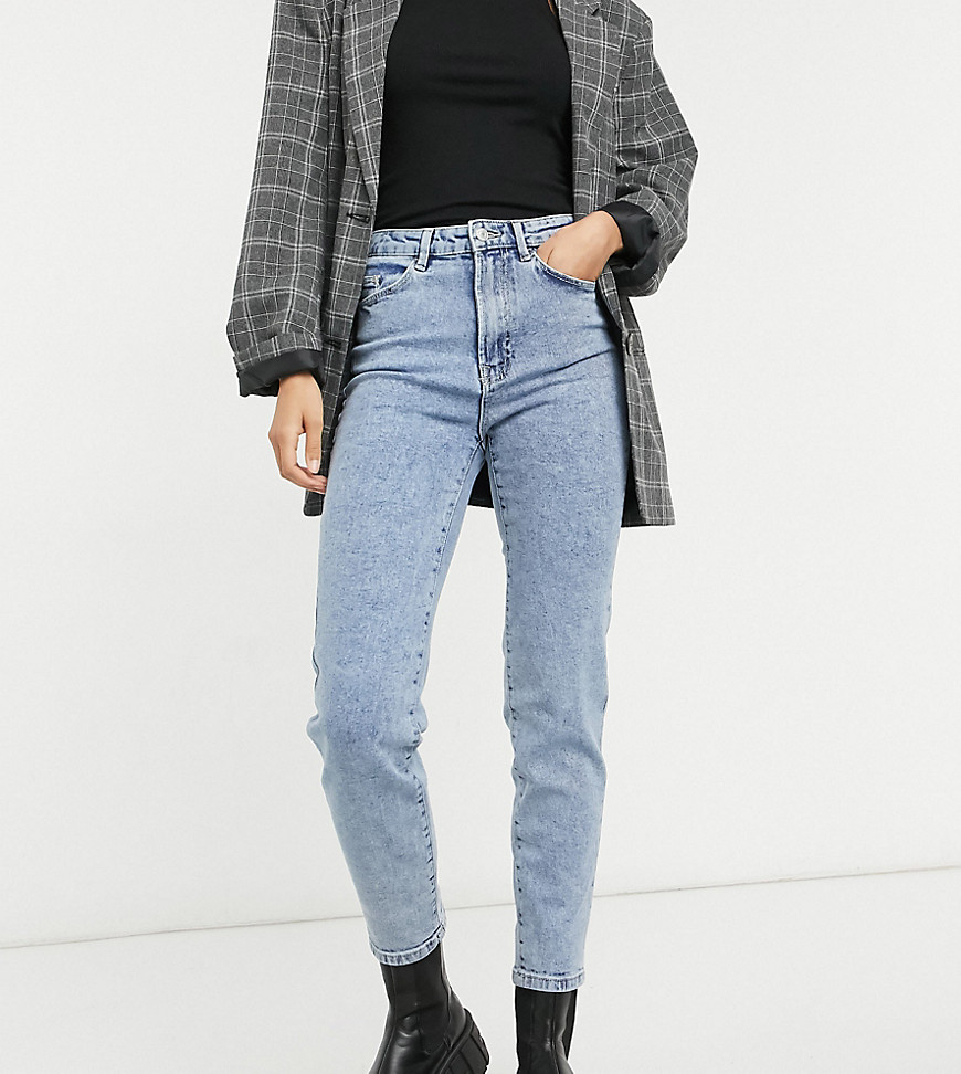 Stradivarius Tall - Smalle mom jeans met stretch in blauw