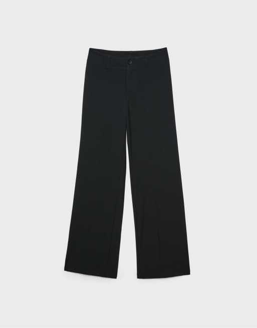 Stradivarius Tall smart slim fit straight-leg trousers in black, 6 of 7