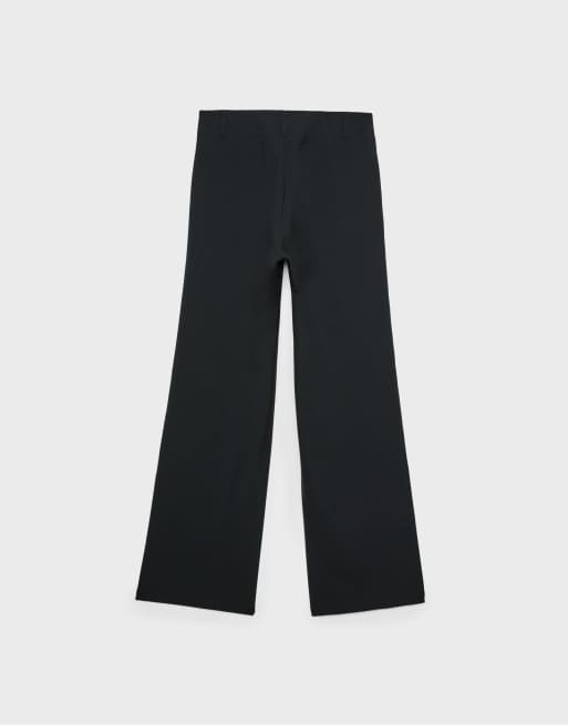Stradivarius Tall smart slim fit straight-leg trousers in black, 7 of 7