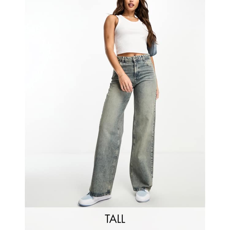 Stradivarius Tall STR baggy jean in vintage wash
