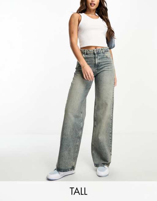 Stradivarius Petite STR baggy jeans in vintage wash