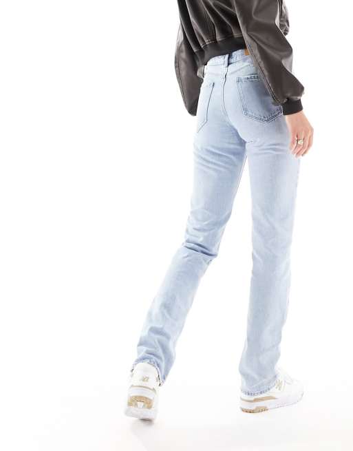 Stradivarius Tall - STR - Jeans met rechte pijpen in lichtblauwe wassing, 2 van 5