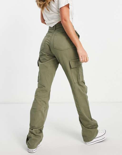 Stradivarius Tall – STR – Spodnie bojówki z prostymi nogawkami w kolorze khaki, 2 z 4