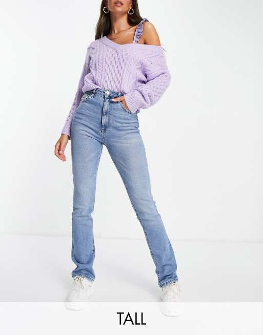Stradivarius Tall – Straight Jeans mit Vintage-Passform in mittlerer Waschung