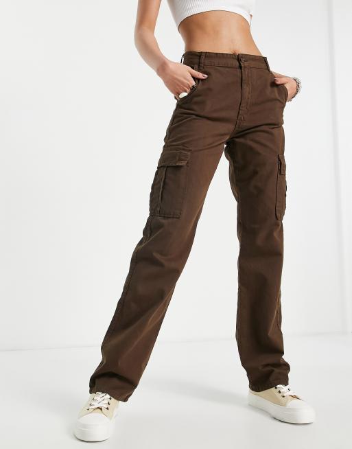 stradivarius straight fit cargo trousers