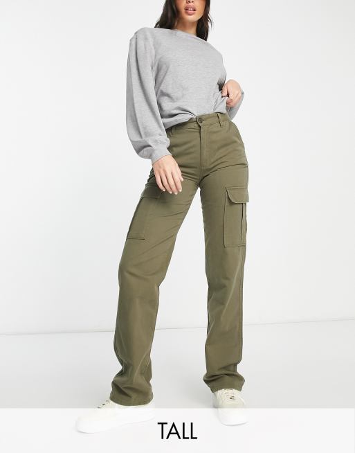 Cargo sweatpants for women Fashion Women's Drawstring Pocket Button Mid  Waist Tight Pants yoga pants for women athletic works straight leg Khaki M