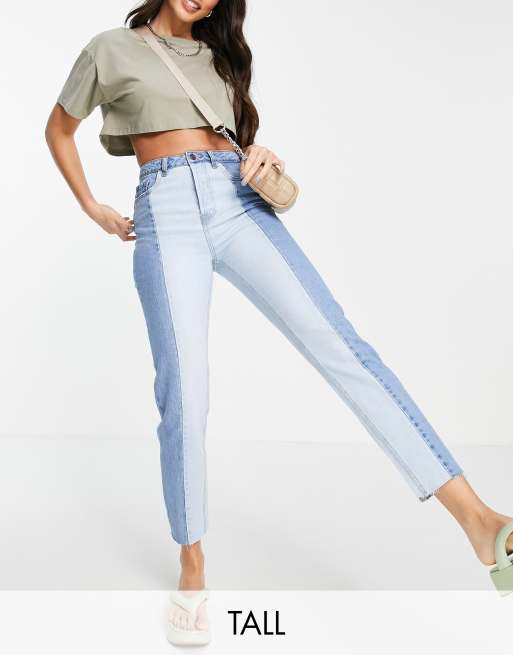 stradivarius stretch flare jean with split detail in light blue