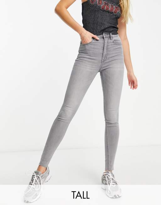 Stradivarius Tall super high waist skinny jean in grey  