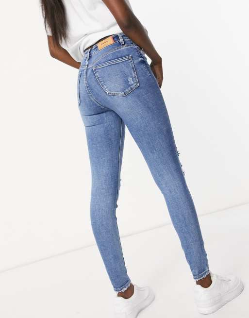 Stradivarius Super High Waist Jeans in Blue