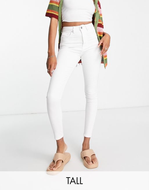 Super high waisted white 2024 jeans