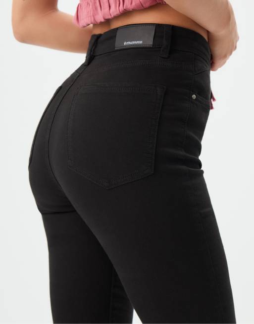 Stradivarius Tall – Svarta jeans med superhög midja, 4 av 4