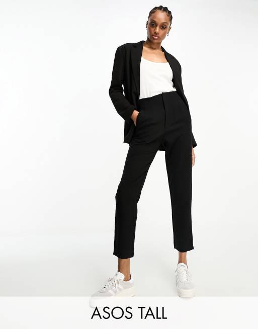 Stradivarius Tall tailored cigarette pants in black 