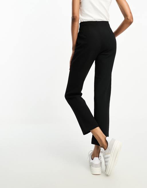 Black High Waisted Straight Leg Pants