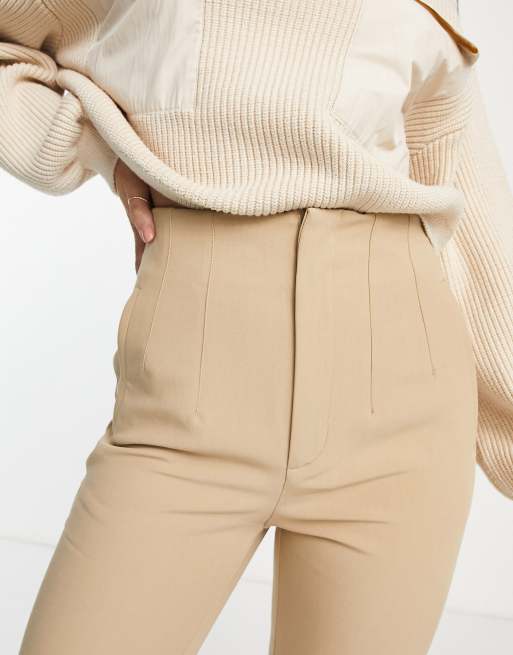 Stradivarius Tall tailored cigarette trouser in beige