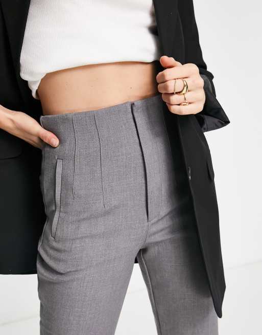 Womens grey cigarette best sale trousers