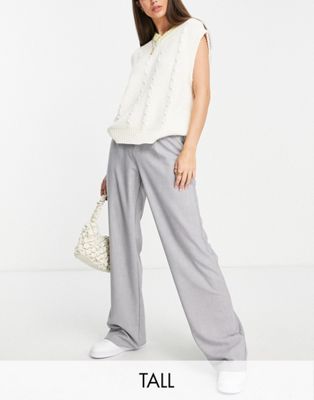 Stradivarius Tall Wide Leg Relaxed Dad Pants In Gray | ModeSens