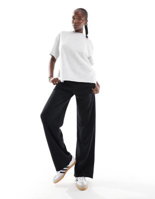 Tall wide leg sweatpants in black