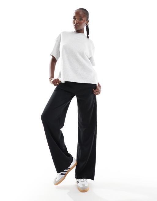 Stradivarius Tall wide leg sweatpants in black