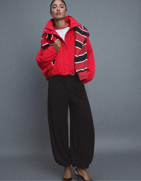 Stradivarius Technical balloon jacket in red - view 1