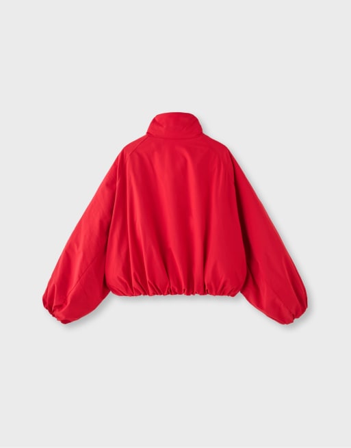 Stradivarius Technical balloon jacket in red, 7 of 7
