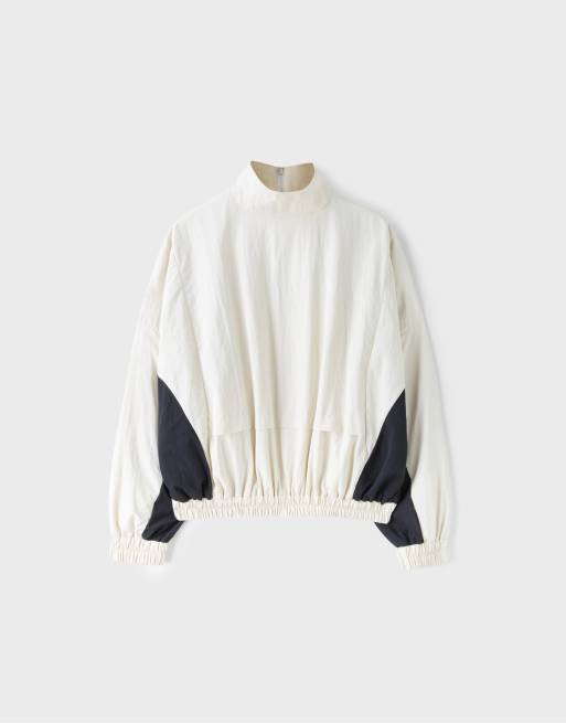 Stradivarius Technical windbreaker jacket in ecru, 7 of 7