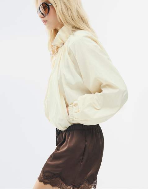 Stradivarius - Technisch hoogsluitend jack in ecru - view 1