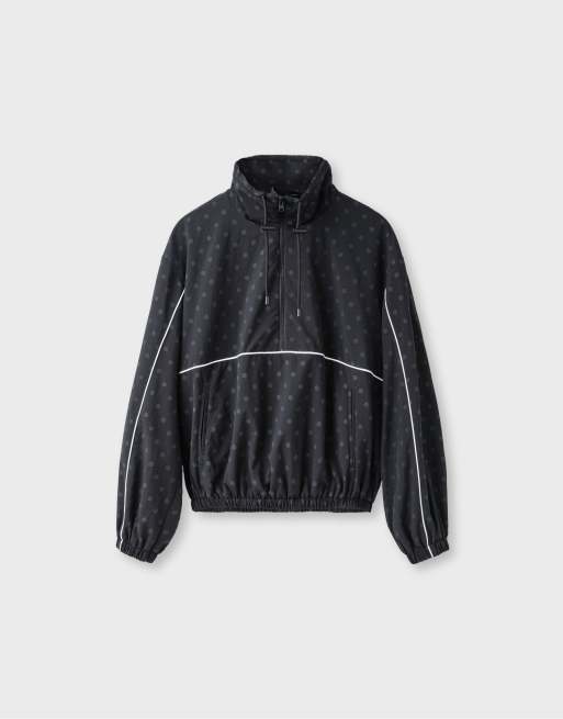 Stradivarius technischer Windbreaker mit Polka-Dot-Muster in transparent, 5 von 6