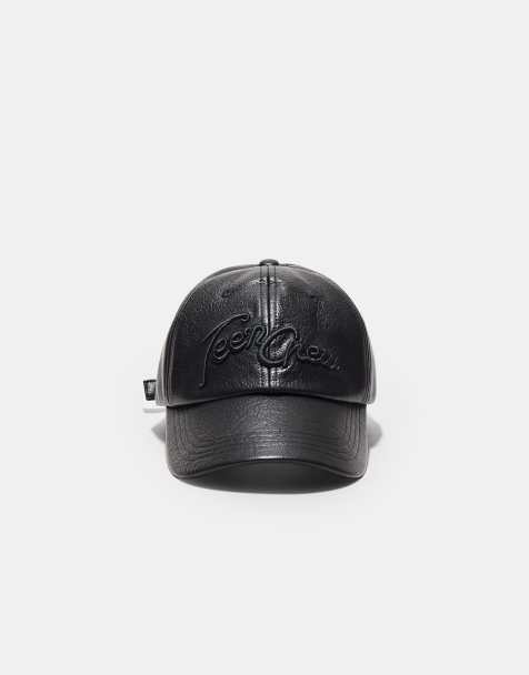 Stradivarius Teen crew leather effect cap in black - view 1