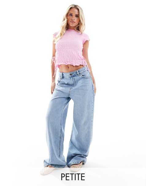 Stradivarius Teen STR baggy jean in light blue - view 1