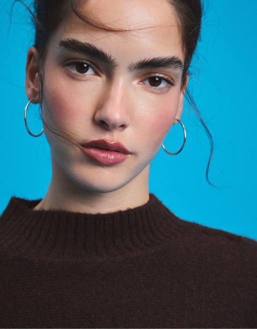 Stradivarius Tie-detail sleeve knit jumper in brown, 4 of 7