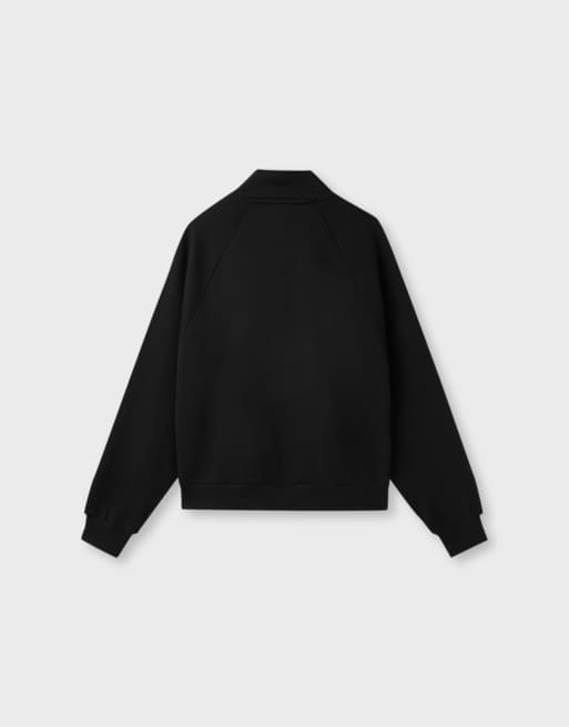 Stradivarius Toggle sweatshirt in black, 7 of 7