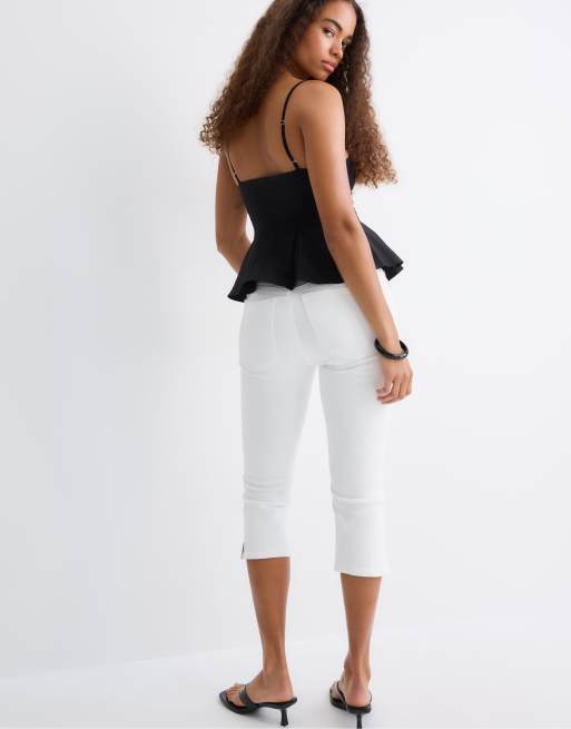 Stradivarius - Top aderente a pieghe nero, 4 di 4