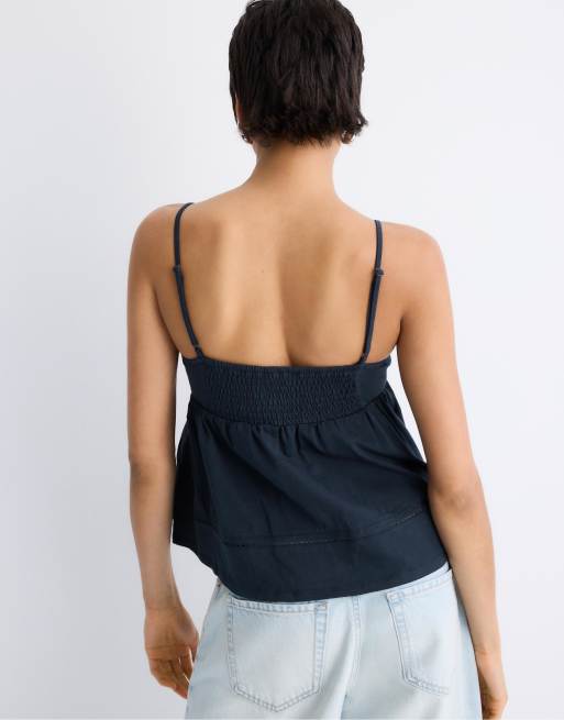 Stradivarius - Top au crochet à bretelles - Bleu foncé, 3 de 4