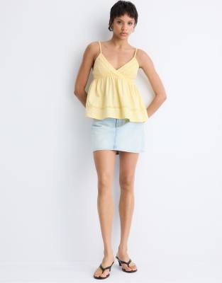 Top au crochet à bretelles - Jaune pastel XS